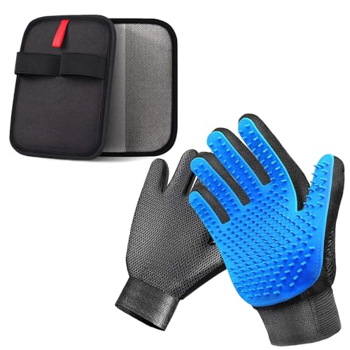 NVNAN 2 in 1 Haustier Fellpflege & Stoff Haarentfernung Handschuhe Set - Wiederverwendbare Enthaarungshandschuhe für Hunde & Katzen mit Silikon Massagenoppen & Statischer Aufladung NVNAN 2 in 1 Haustier Fellpflege & Stoff Haarentfernung Handschuhe Set - Wiederverwendbare Enthaarungshandschuhe für Hunde & Katzen mit Silikon Massagenoppen & Statischer Aufladung von NVNAN