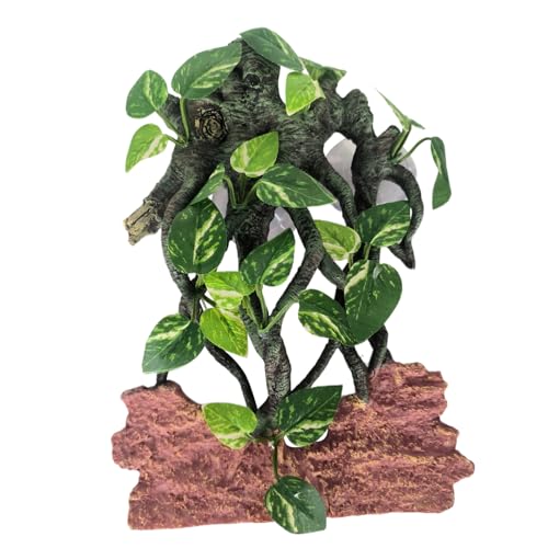 NVOQILIN Terrarienpflanze für Eidechsen, künstlicher Kletterzweig, Reptilien, Eckfischtank, Zubehör, Haustier-Lebensräume, Dekoration, Baumdekoration, Terrarium-Dekoration von NVOQILIN
