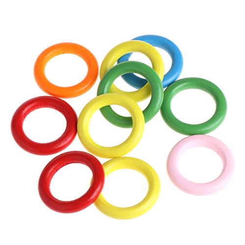 Unlackierte Holzringe aus Naturholz, Kreise mit bunter Farbe, für Vögel, Papageien, Spielzeug, 2 cm, 3,3 cm, 4,1 cm, 10 Stück Unlackierte Holzringe aus Naturholz, Kreise mit bunter Farbe, für Vögel, Papageien, Spielzeug, 2 cm, 3,3 cm, 4,1 cm, 10 Stück von NVOQILIN
