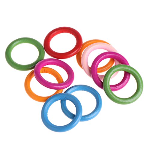Unlackierte Holzringe aus Naturholz, Kreise mit bunter Farbe, für Vögel, Papageien, Spielzeug, 2 cm, 3,3 cm, 4,1 cm, 10 Stück Unlackierte Holzringe aus Naturholz, Kreise mit bunter Farbe, für Vögel, Papageien, Spielzeug, 2 cm, 3,3 cm, 4,1 cm, 10 Stück von NVOQILIN