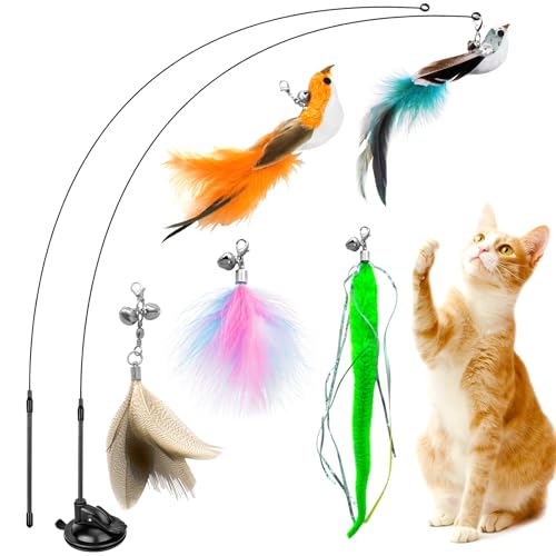 NXPZ 8 Pcs Katzenspielzeug Set, Katzen-Interaktionsspielzeug, Indoor-Katzenspielzeug, 3 Federspielzeuge, 2 realistische Vögel, inkl. Starke Saugnäpfe und Angelrute, Katzen Intelligenzspielzeug-Set NXPZ 8 Pcs Katzenspielzeug Set, Katzen-Interaktionsspielzeug, Indoor-Katzenspielzeug, 3 Federspielzeuge, 2 realistische Vögel, inkl. Starke Saugnäpfe und Angelrute, Katzen Intelligenzspielzeug-Set von NXPZ