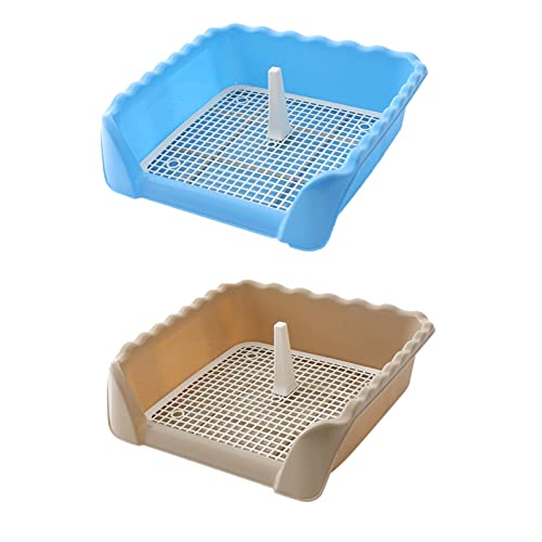 2 x Trainings-Toilettentablett for Haustiere, abnehmbare Netzgitter, Pinkel-Pad-Halter, Katzentoilette, Bettkasten, Töpfchentrainer, Hundetoilette for Haustierbedarf, Welpen, blau, klein, kaffeefarben 2 x Trainings-Toilettentablett for Haustiere, abnehmbare Netzgitter, Pinkel-Pad-Halter, Katzentoilette, Bettkasten, Töpfchentrainer, Hundetoilette for Haustierbedarf, Welpen, blau, klein, kaffeefarben von NYCBZ