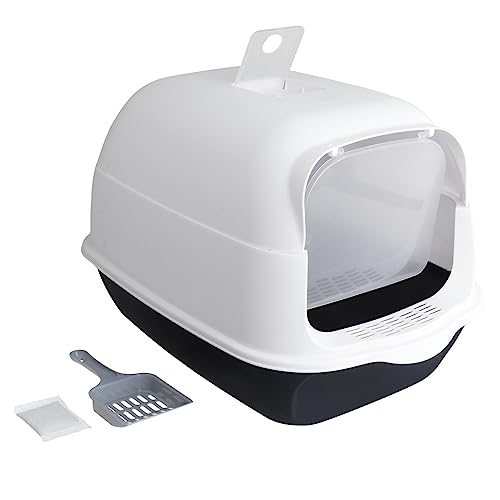 Katzentoilette mit Kapuze, geschlossene und abgedeckte Katzentoilette, Kätzchentöpfchen, schwarz Katzentoilette mit Kapuze, geschlossene und abgedeckte Katzentoilette, Kätzchentöpfchen, schwarz von NYCBZ