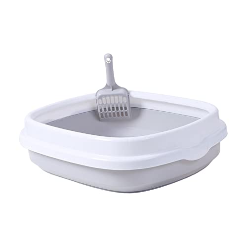 Spritzschutz for Katzen, erhöhte Pfanne, Sandkasten-Tablett, abnehmbare, halbgeschlossene Haustier-Toilette for Welpen, Kätzchen, Heimtierbedarf, Kitty, grau, mittelgroß Spritzschutz for Katzen, erhöhte Pfanne, Sandkasten-Tablett, abnehmbare, halbgeschlossene Haustier-Toilette for Welpen, Kätzchen, Heimtierbedarf, Kitty, grau, mittelgroß von NYCBZ