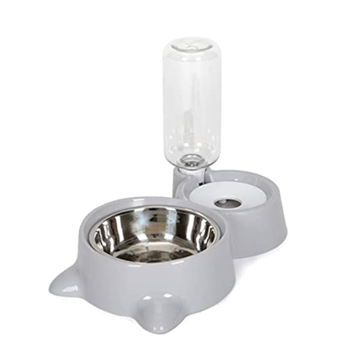 NYCEMAKEUP Pet Automatic Feeder Waterer Set Dog Food Water Bowl Stainless Steel Dish Gravity Refills Water Bottle Dispenser von NYCEMAKEUP