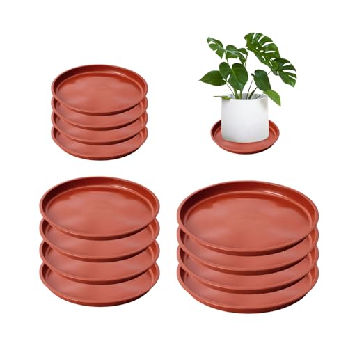 NYGGTYK 12-teiliges Pflanzentablett, Blumentopf-Untersetzer, Blumentopf-Tropfschale, wasserdichtes Pflanzentablett, DREI Spezifikationen mit Innendurchmesser 11,5/13,5/15 cm von NYGGTYK