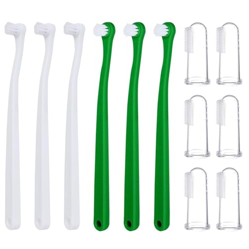 NYGGTYK 6 Stücke Haustier Zahnbürsten Und 6 Teile Transparente Fingerzahnbürsten, Zahnreinigungswerkzeuge, Zahnpflegevorräte, Haustierzubehör NYGGTYK 6 Stücke Haustier Zahnbürsten Und 6 Teile Transparente Fingerzahnbürsten, Zahnreinigungswerkzeuge, Zahnpflegevorräte, Haustierzubehör von NYGGTYK