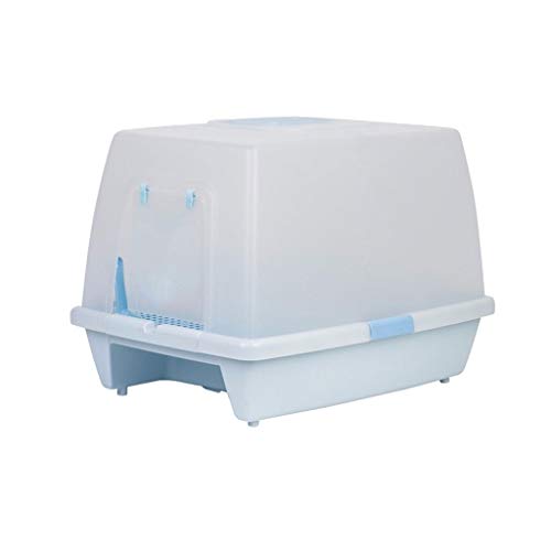 NYKK Haustier Waschraum Geschlossene spritzwassergeschützte einlagige Katzentoilette mit Katzentoilette Katzenstreu Tablett Toilettenbox (Color : Blue) von NYKK