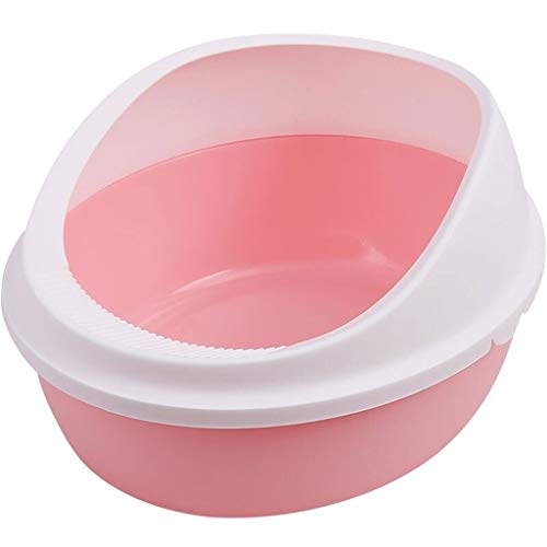 NYKK Haustier Waschraum Katzentoilette Anti-Spritz voll halbgeschlossen Katzentoilette Katzenzubehör 40 * 35 * 19cm Katzenstreu Tablett Toilettenbox (Color : Pink) von NYKK