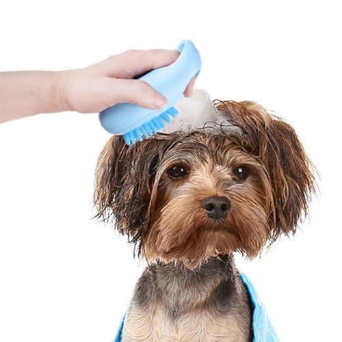 NYSUZHOUJI Hundebadebürste, Schrubber, weich, ergonomisch, Pfotenmassage, Shampoo, Pflegebürste, Badespender für Hunde, Katzen, Haustiere (Blue) von NYSUZHOUJI