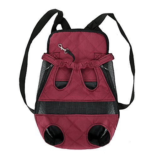 NYSUZHOUJI Pet Carrier Rucksack Robus Ergonomisches Design Hände befreien Haustier Transport Journey Burgund M l XL Hundekatze von NYSUZHOUJI