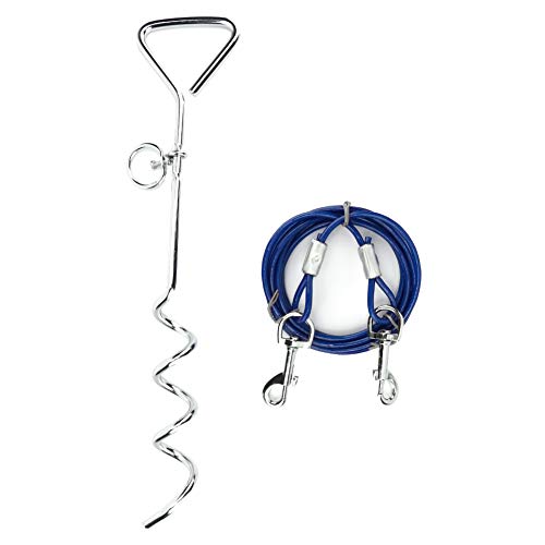 NYSUZHOUJI Pet Ground -Pfahl Doppelköpfe Schnalle Design für große Hunde Blau 300 cm Hundetraktionsseil NYSUZHOUJI Pet Ground -Pfahl Doppelköpfe Schnalle Design für große Hunde Blau 300 cm Hundetraktionsseil von NYSUZHOUJI