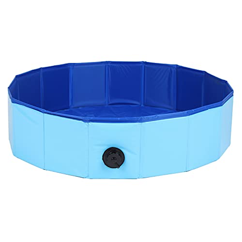 NYSUZHOUJI Pet Pool Faltbare tragbare Hundebadbadewanne Kratzer großer Entwässerungsanschluss PVC -Verbundtuch (160x30 cm) von NYSUZHOUJI