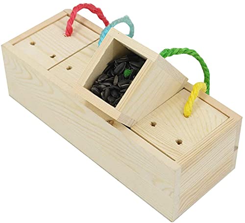 NYTGHYT Vogelfutterspender aus Holz, Intelligenzspielzeug für mittelgroße und große Papageien, Sonnenconures, Kaique, Kakadu, afrikanisches Grau, Aras NYTGHYT Vogelfutterspender aus Holz, Intelligenzspielzeug für mittelgroße und große Papageien, Sonnenconures, Kaique, Kakadu, afrikanisches Grau, Aras von NYTGHYT