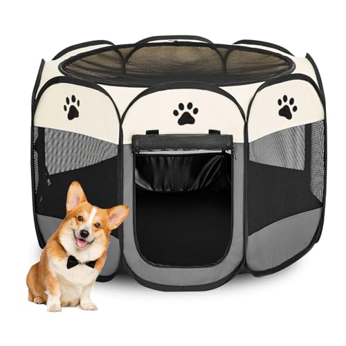 Laufstall für Hunde und Katzen, Laufstall für kleine Hunde, Zelt, Käfig im Freien, tragbarer Pop-Up-Hundehütte, Laufstall, Katzenzelt für Hunde/Katzen/Kaninchen, abnehmbarer Reißverschluss, Grau Laufstall für Hunde und Katzen, Laufstall für kleine Hunde, Zelt, Käfig im Freien, tragbarer Pop-Up-Hundehütte, Laufstall, Katzenzelt für Hunde/Katzen/Kaninchen, abnehmbarer Reißverschluss, Grau von NYXXZ
