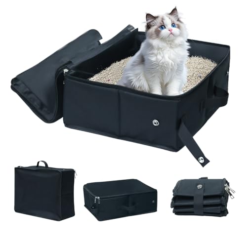 Tragbare Reise-Klo für Katzen, faltbar, auslaufsicher und zusammenklappbar, mit Deckel und Griff, Standard-Klo für Katzen, Reiseutensilien für Autoreisen, Hotelaufenthalte, Auto und Flugzeug Tragbare Reise-Klo für Katzen, faltbar, auslaufsicher und zusammenklappbar, mit Deckel und Griff, Standard-Klo für Katzen, Reiseutensilien für Autoreisen, Hotelaufenthalte, Auto und Flugzeug von NYXXZ