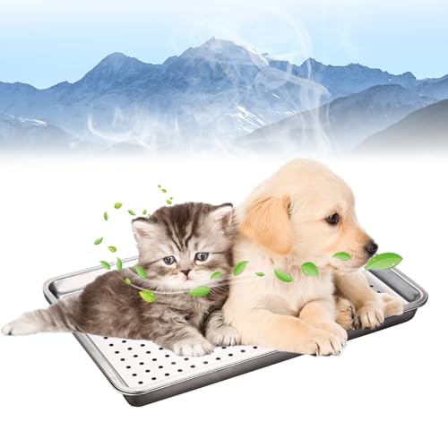 NZLTQO Kühlbett für Haustiere, Edelstahl, leicht zu reinigen, schnell kühlend für Katzen, Hunde, Welpen, Hähne, Enten, Kaninchen, Murmeltiere, Schafe (40 x 30 cm) von NZLTQO