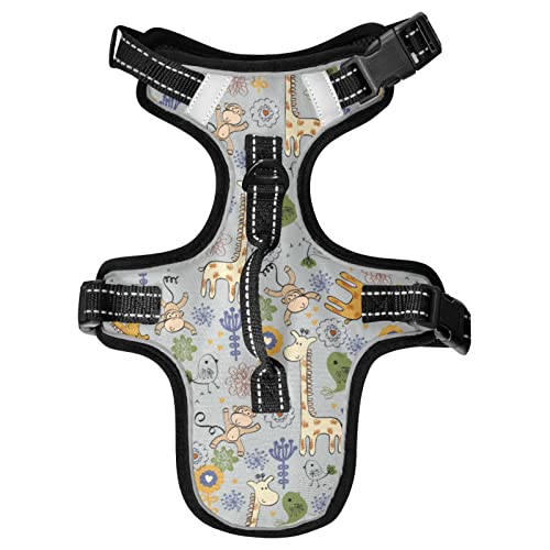 Naanle Affe Giraffe Hundegeschirr mit Leine Clips No Pull Weich Gepolstert Mesh Weste Haustier Geschirr Reflektierend Verstellbare Weste für Hunde Naanle Affe Giraffe Hundegeschirr mit Leine Clips No Pull Weich Gepolstert Mesh Weste Haustier Geschirr Reflektierend Verstellbare Weste für Hunde von Naanle