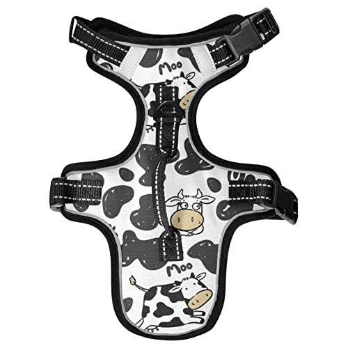 Naanle Cartoon Kuh Hundegeschirr mit Leinenclips Kein Ziehen Weich Gepolsterte Netzweste Haustier Geschirr Reflektierend Verstellbare Weste für Hunde Naanle Cartoon Kuh Hundegeschirr mit Leinenclips Kein Ziehen Weich Gepolsterte Netzweste Haustier Geschirr Reflektierend Verstellbare Weste für Hunde von Naanle
