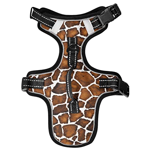 Naanle Giraffe Animal Print Dog Harness with Leash Clips No Pull Soft Padded Mesh Vest Pet Harness Reflective Adjustable Vest for Dogs von Naanle