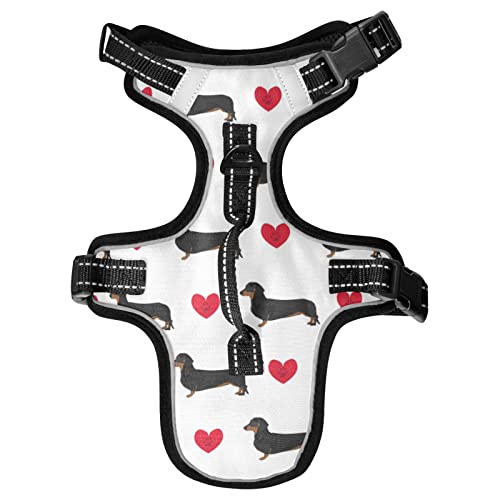 Naanle Herz Dackel Hundegeschirr mit Leine Clips No Pull Weich Gepolstert Mesh Weste Haustier Geschirr Reflektierend Verstellbare Weste für Hund Katze Naanle Herz Dackel Hundegeschirr mit Leine Clips No Pull Weich Gepolstert Mesh Weste Haustier Geschirr Reflektierend Verstellbare Weste für Hund Katze von Naanle