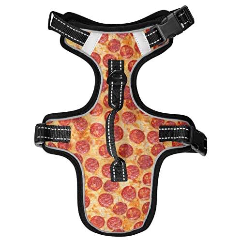 Naanle Pizza Hundegeschirr mit Leine Clips No Pull Weich Gepolstert Mesh Weste Haustier Geschirr Reflektierend Verstellbare Weste für Hunde Welpen Katzen von Naanle