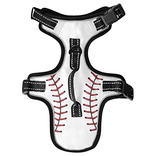 Naanle Softball Baseball Spitze Hundegeschirr mit Leine Clips No Pull Weich Gepolstert Mesh Weste Haustier Geschirr Reflektierend Verstellbare Weste für Hunde Welpen Katzen von Naanle