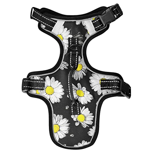 Naanle Vintage Daisy Flower Dog Harness with Leash Clips No Pull Soft Padded Mesh Vest Pet Harness Reflective Adjustable Vest for Dogs von Naanle