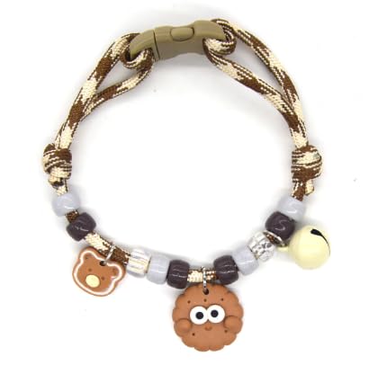 Katzenhalsband, Kitten Halsband mit Glöckchen, Polyester, Nicht abreißbar, Personalisiert Haustierzubehör, Verstellbar, Halsband für Mädchen und Jungen, Brown, 20-30 cm Katzenhalsband, Kitten Halsband mit Glöckchen, Polyester, Nicht abreißbar, Personalisiert Haustierzubehör, Verstellbar, Halsband für Mädchen und Jungen, Brown, 20-30 cm von Naapesi
