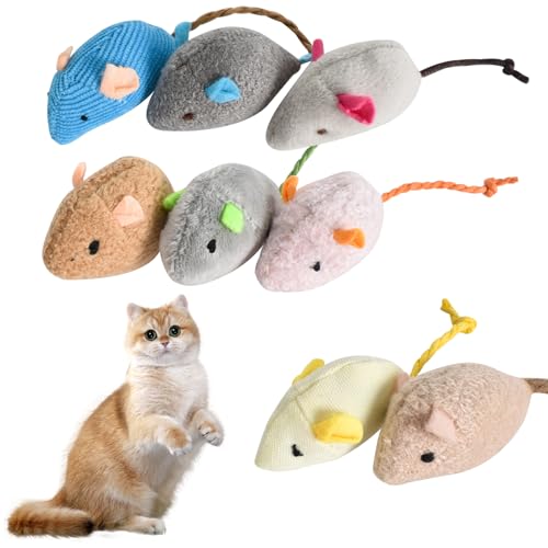 Naapesi 8 Stück Katzenminze Maus Spielzeug, Katzenminzen Spielzeug, Plüsch Interaktives Katzenspielzeug, Plüsch Maus Kätzchen Spielzeug Realistisches Katzenspielzeug mit Katzenminze Mäuse Spielzeug von Naapesi
