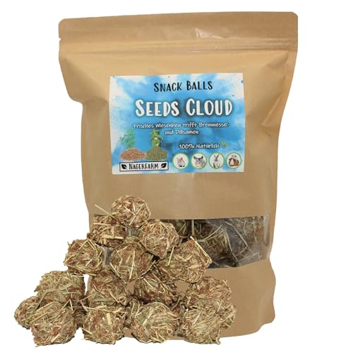 Snack Balls Seeds Cloud - von Nagerfarm - Futter für Nager, Meerschweinchen und Zwergkaninchen 100% Natur für Deine Fellnasen - Deutsches Qualitätsprodukt ohne versteckte Zutaten - (Mega Pack) von Nagerfarm