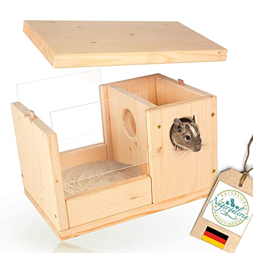 Premium Hamster Sandbad mit genialer Schmutzschleuse für gesunde Nager wie Rennmaus Degu Ratte Maus von Nagergaleria