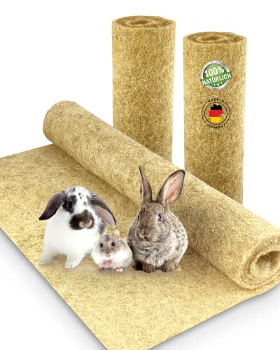 Nagerteppich aus 100% Hanf, 100 x 40cm, 5mm dick, Hanfteppich für alle Kleintiere, Hanfmatte Nagermatte Nager-Teppich Bodenabdeckung (10 Stück) von N Nagerteppich.de