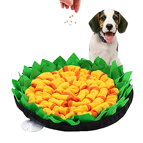 schnüffelteppich Hund intelligenzspielzeug Schnüffelspielzeug Langlebiges Interaktives Hundespielzeug Fördert Die Natürlichen Futtersuchfähigkeiten Waschbar Riechen rutschfest 50 * 50CM(Orange) von Naglreia