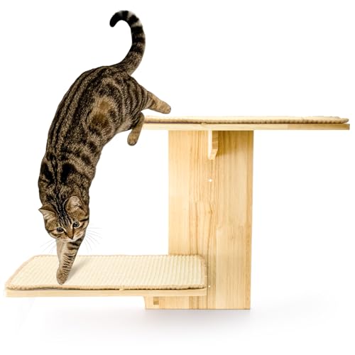 Nagpew Katzen-Wandregale, Wandhalterung, Erwachsenen-Katzenbaum mit 2 Stufen, 2 Sisal-Kratzmatten, Massivholz, Kätzchen-Sitzstangen, Haustier-Kletterer für Indoor-Spielen, Klettern, Springen Nagpew Katzen-Wandregale, Wandhalterung, Erwachsenen-Katzenbaum mit 2 Stufen, 2 Sisal-Kratzmatten, Massivholz, Kätzchen-Sitzstangen, Haustier-Kletterer für Indoor-Spielen, Klettern, Springen von Nagpew