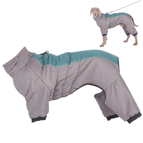 Naisicatar Hundemantel mit Beinen wasserdichte thermische Hundejacke vierbeinige Hundebelte reflektierende Winddichte Hund Winterkleidung (XL) von Naisicatar