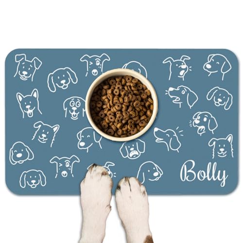 Fußmatte Personalisiert Napfunterlage Hund Futtermatte Katzen Haustür mit Namen und Foto Fußmatte Selbst Gestalten Haustier Hundebesitzer rutschfest Waschbar Geschenk Einzug Richtfest Geburtstag von Naispanda