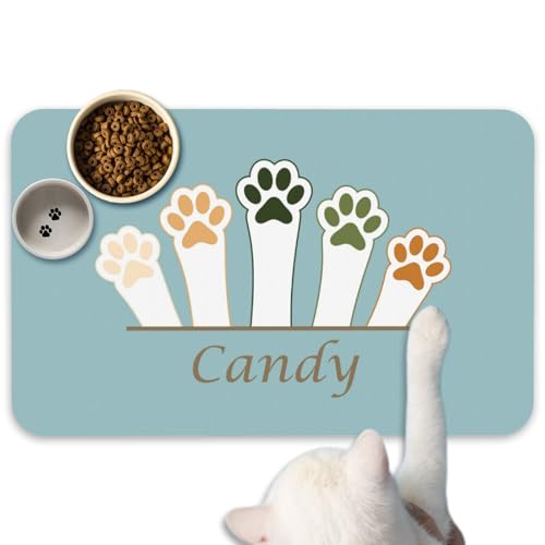 Fußmatte Personalisiert Napfunterlage Hund Futtermatte Katzen Haustür mit Namen und Foto Fußmatte Selbst Gestalten Haustier Hundebesitzer rutschfest Waschbar Geschenk Einzug Richtfest Geburtstag von Naispanda