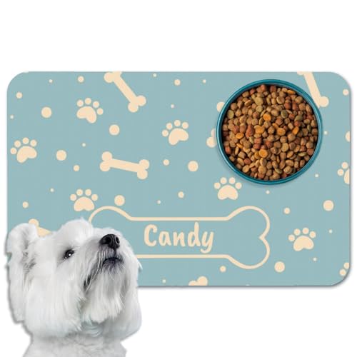 Fußmatte Personalisiert Napfunterlage Hund Futtermatte Katzen Haustür mit Namen und Foto Fußmatte Selbst Gestalten Haustier Hundebesitzer rutschfest Waschbar Geschenk Einzug Richtfest Geburtstag von Naispanda