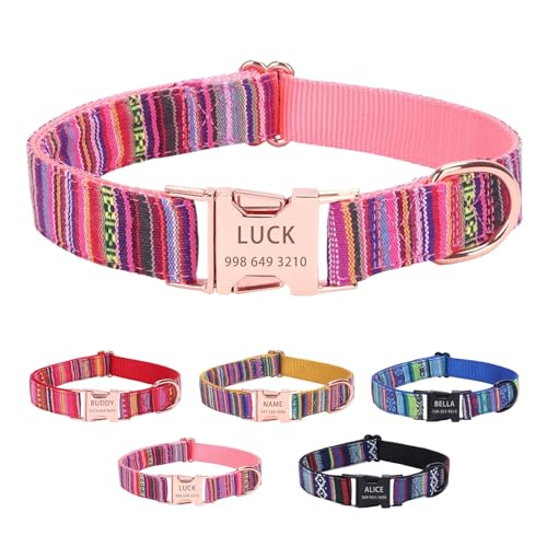 Personalisierte Hundehalsbänder Mit Namen Reflektierendes Namensschild Verstellbar Für Kleine/Mittelgroße/Große Hunde Personalisierte Hundehalsbänder Mit Namen Reflektierendes Namensschild Verstellbar Für Kleine/Mittelgroße/Große Hunde von Naispanda