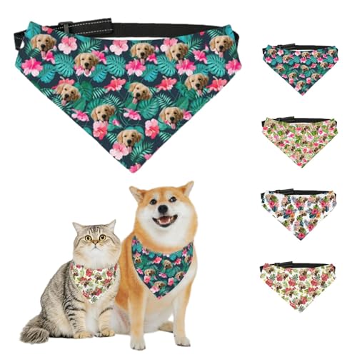 Personalisierte Hundehalstücher mit Foto, Name, Logo, Individueller Haustierschal, Dreieckstuch, Halstuch mit Verstellbarer Schnalle, Personalisiertes Haustierkostüm-Accessoire für Hunde und Katzen von Naispanda