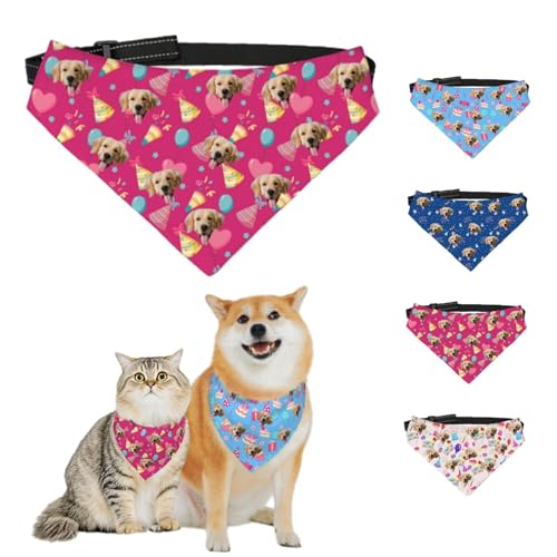 Personalisierte Hundehalstücher mit Foto, Name, Logo, Individueller Haustierschal, Dreieckstuch, Halstuch mit Verstellbarer Schnalle, Personalisiertes Haustierkostüm-Accessoire für Hunde und Katzen von Naispanda