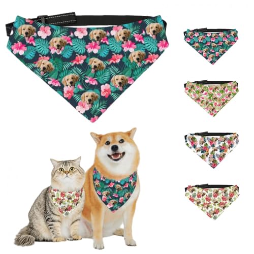 Personalisierte Hundehalstücher mit Foto, Name, Logo, Individueller Haustierschal, Dreieckstuch, Halstuch mit Verstellbarer Schnalle, Personalisiertes Haustierkostüm-Accessoire für Hunde und Katzen von Naispanda