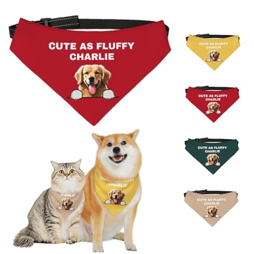 Personalisierte Hundehalstücher mit Foto, Name, Logo, Individueller Haustierschal, Dreieckstuch, Halstuch mit Verstellbarer Schnalle, Personalisiertes Haustierkostüm-Accessoire für Hunde und Katzen Personalisierte Hundehalstücher mit Foto, Name, Logo, Individueller Haustierschal, Dreieckstuch, Halstuch mit Verstellbarer Schnalle, Personalisiertes Haustierkostüm-Accessoire für Hunde und Katzen von Naispanda