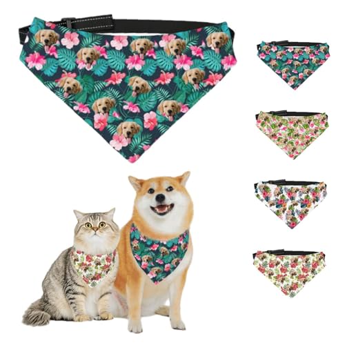 Personalisierte Hundehalstücher mit Foto, Name, Logo, Individueller Haustierschal, Dreieckstuch, Halstuch mit Verstellbarer Schnalle, Personalisiertes Haustierkostüm-Accessoire für Hunde und Katzen von Naispanda