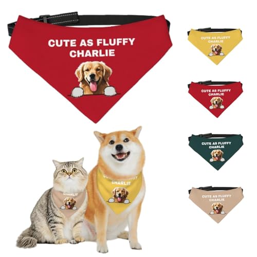 Personalisierte Hundehalstücher mit Foto, Name, Logo, Individueller Haustierschal, Dreieckstuch, Halstuch mit Verstellbarer Schnalle, Personalisiertes Haustierkostüm-Accessoire für Hunde und Katzen Personalisierte Hundehalstücher mit Foto, Name, Logo, Individueller Haustierschal, Dreieckstuch, Halstuch mit Verstellbarer Schnalle, Personalisiertes Haustierkostüm-Accessoire für Hunde und Katzen von Naispanda
