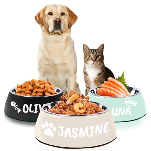 Personalisierter Hundenapf, individueller Edelstahlnapf mit Eingraviertem Namen und Logo, Rutschfester Futternapf, Futternapf für Hunde und Katzen, Futter und Wassernäpfe für Haustiere von Naispanda