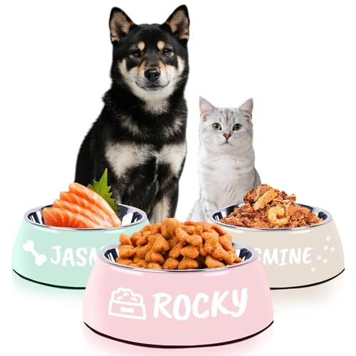 Personalisierter Hundenapf mit Namen Katzennapf Edelstahl graviert Hundewassernapf Personalisierte Hundegeschenke von Naispanda