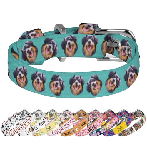 Personalisierte Hundehalsbänder mit Kosename, Foto, Telefonnummer, Adresse, verstellbares personalisiertes Haustierhalsband für kleine, mittelgroße und große Hunde von Naispanda