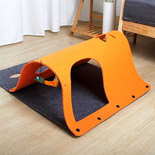 Naiveferry DIY Cat Felt Tunnel, Cat Tubes for Indoor Cats Interactive Cat Toys Cat Tunnel Play Mat Felt Pet Bed House for Cat Puppy Kitten Rabbit (Brown) von Naiveferry